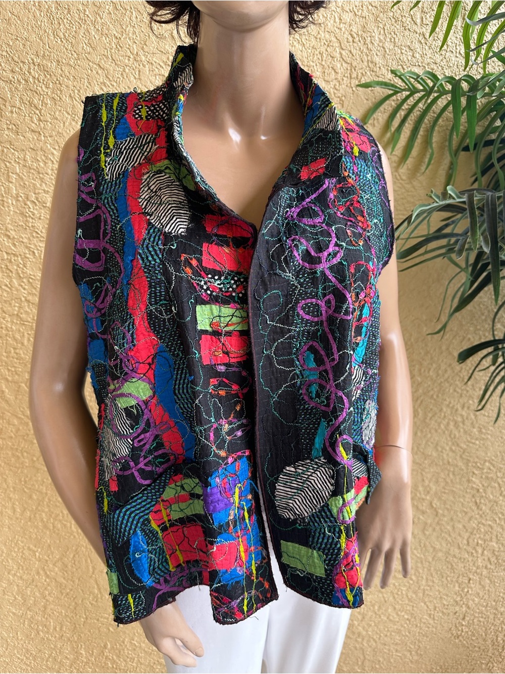 Diane Prekup colorful stitching design A frame vest - Picture 3 of 13